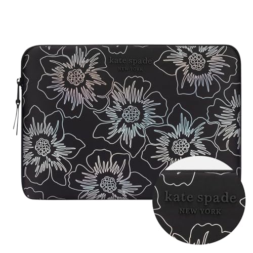 Kate Spade New York Puffer Laptop Sleeve 14 Inch - Hollyhock Iridescent Black - for 13 to 14 inch MacBook Pro M3/M2/M1 Max/Pro by Kate Spade New York - Used condition - CA$42.45