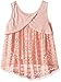 Beautees Girls' Big Sleeveless Tank Top Lace Back and Necklace, Coral, Large