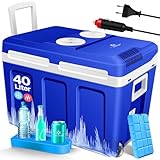 KESSER® Frigo box 40L con ruote | per mantenere il calore e il raffreddamento | frigo box termoelettrico | 12 Volt e 230 Volt| Mini frigo | Box termico per auto| incl. Pacchetti di raffreddamento