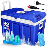 KESSER® Kühlbox 40L mit Rollen | Thermo-Elektrische Kühlbox | KÜHLT und WÄRMT | 12 & 230V | Thermobox für Auto, Boot & Camping | Mini-Kühlschrank mit ECO & MAX Modus | inkl. Kühlakku & Getränkehalter – Ansicht 1