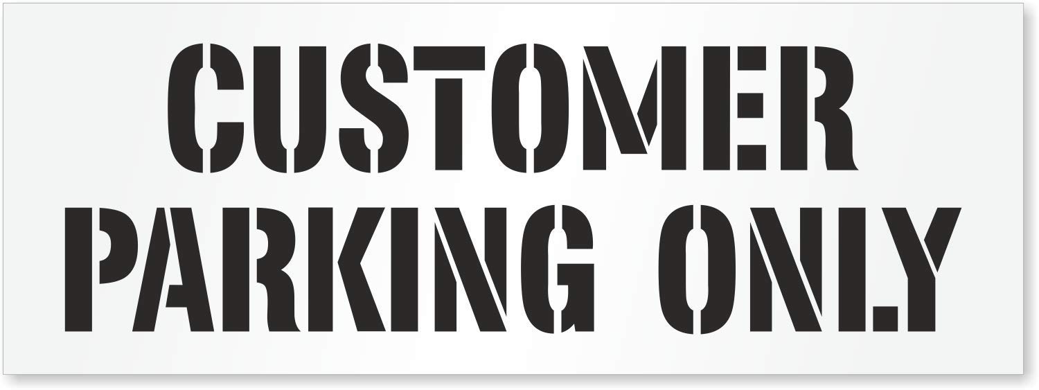 SmartSign 16 x 42 inches Customer Parking Only Reusable Stencil with 4" Letter Height, 63 Mil Plastic, Easy to Wash, for Retail Stores, Restaurants, Hotels, Businesses, USA Made