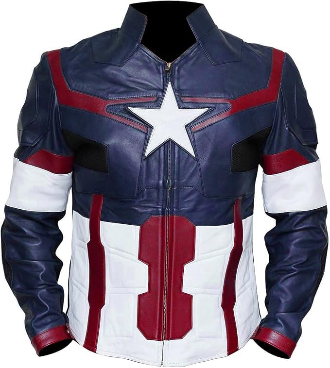 Captian Faux Leather America Super Hero Jacket Movie Design Replica