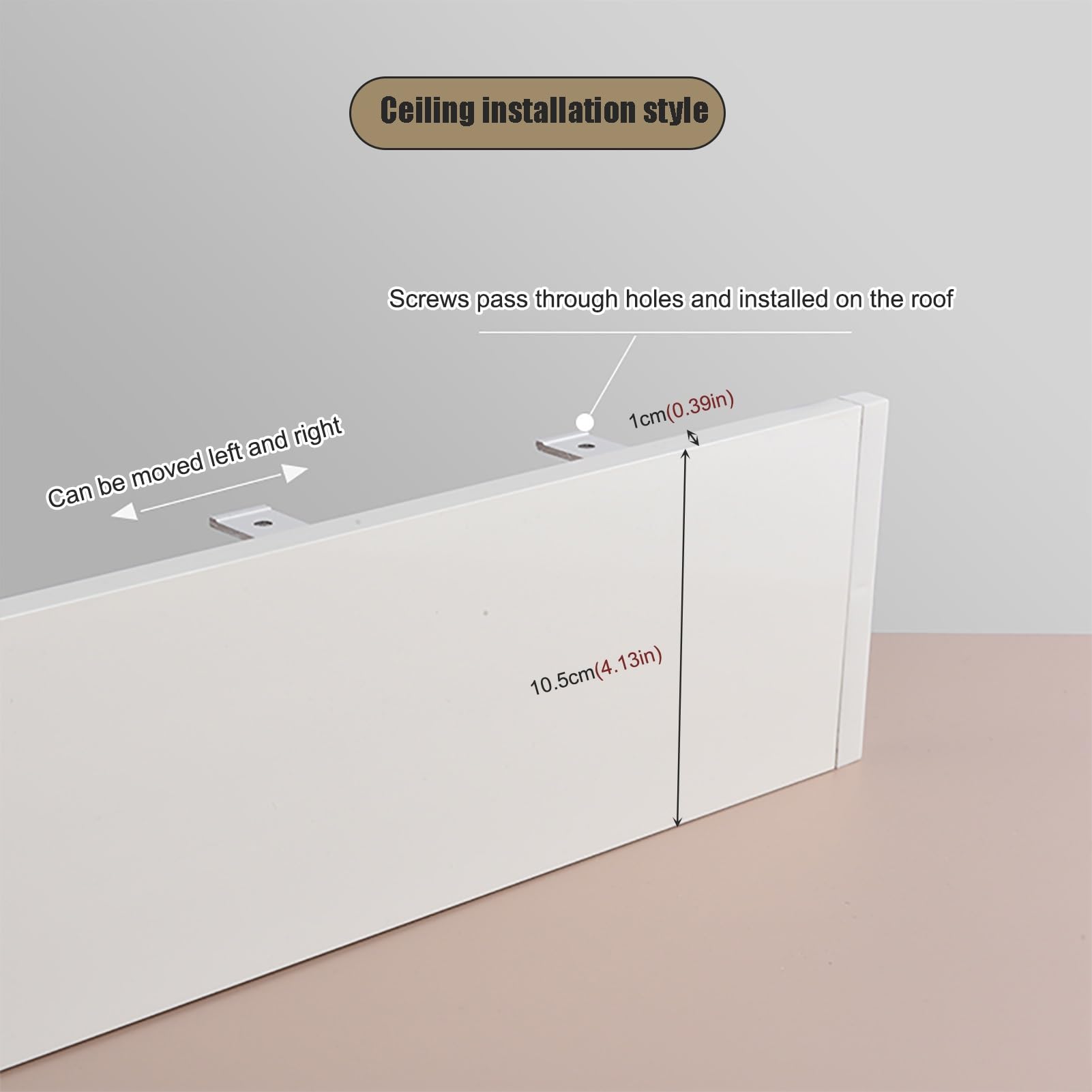 Cache-trelle décoratif en Aluminium pour Rideaux, 250 cm (8,2 pi), Coffre à Rideaux Droit pour Une décoration intérieure élégante, Longueur 250 cm (8,2 pi).