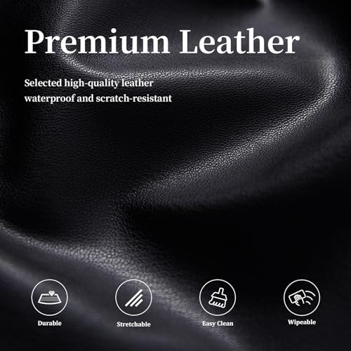 Image of PU Leather Bar Stool Covers with Backs Waterproof Bar Stool Chair Covers