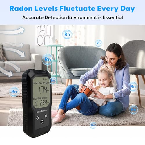 Fafeicy Digital Radon Detector Radon Gas Tester Radon Monitor with Wall Mounted Installation for Home Mine Tunnel Long Short Term Results Display - Image 6