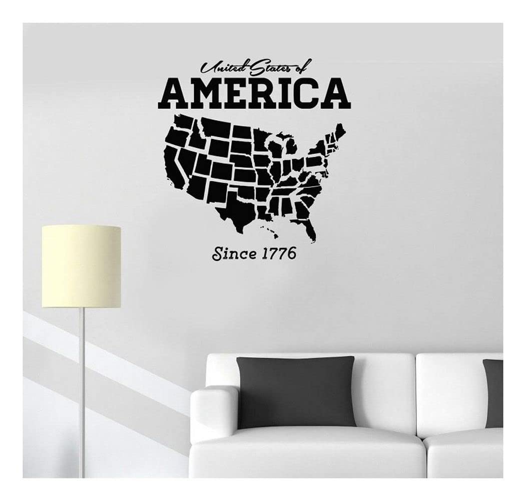 GADGETS WRAP USA Map Decoration Wall Sticker Art Sticker Living Room Bedroom Home Decor Wallpaper Wall Decoration Decal Sticker