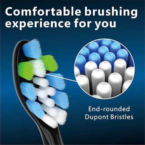 QLEBAO Ersatzbürsten Kompatibel mit Philips Sonicare Elektrische Zahnbürste Aufsteckbürsten, 16er Schwarz Sensitive Bürstenkopf, Modell: 903 Schallzahnbürstenköpfe, Soft Bürsten – Bild 5