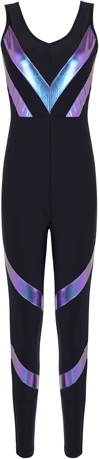 Gymnastics Unitards for Women One Piece Jumpsuits Full Body Suits Gym Bodycon Tummy Control Bodysuit for Yoga