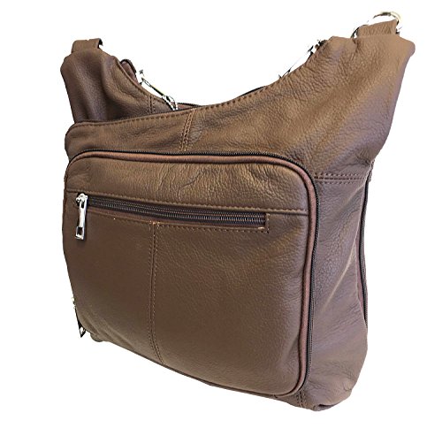 Roma Leathers Stylish Leather Locking Concealment Crossbody Purse2