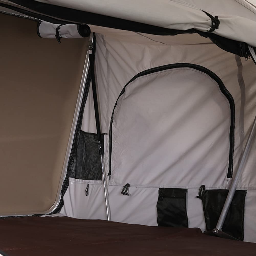 Tenda da tetto per auto, tenda da tetto solare per 3-4 persone, tenda da campeggio all'aperto, camera da letto mobile ad apertura rapida con scala telescopica impermeabile e impermeabile SUV Pop up