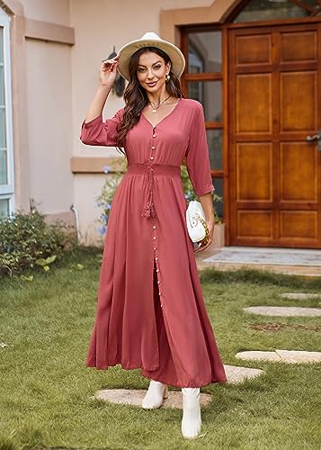 Image of Casual Summer Dresses for Women 2026 Maxi Dress Flowy Bohemian Beach Party