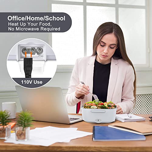Electric Lunch Box Food Heater, 3 in 1 Ultra Quick Heated Lunch Boxes for Adults, 12V/24V/110V Portable Food Warmer for Car/Truck/Office With Fork Spoon and Insulated Carry Bag - Image 4