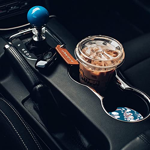 Hometrip 2 Pieces Pack Absorbent Car Coasters For Cup Holders,Cute Ceramic With Cork Back And Finger Slot,Cup Holder Accessories To Keep Your Holders Clean Dry 2.56'' (Art Sea Turtle) #TOP5