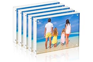 5-Pack 4x6 Double-Sided Clear Acrylic Picture Frames with Gift Box