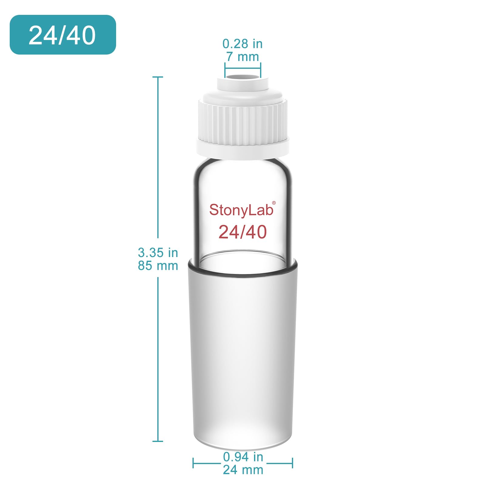 stonylab Thermomètre Inlet Adaptateur avec 24/40 Joint Intérieur, 80mm de Hauteur, Thermometer Inlet Adapter Adaptateur de Distillation, pour Appareil de Distillation