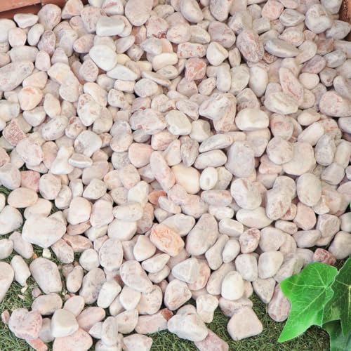 東海砂利 ナチュラルマーブライト ピンク 25mm 20kg (約12.5L) 庭 ガーデン 砂利敷き 敷石の商品画像（Amazon）