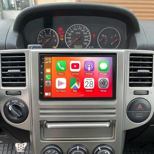 Autoradio pour Nissan X-trail 2001-2011, 7 Pouces écran Tactile Poste Radio Voiture Bluetooth avec Wireless Carplay Android Auto GPS WiFi RDS/FM SWC Caméra de Recul & Mic