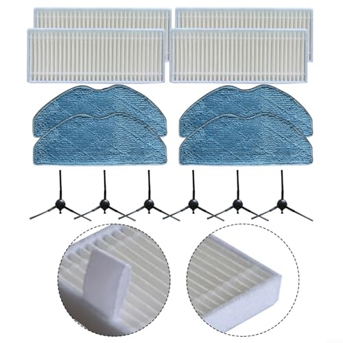 HAUINVC Replacement Parts Kit for Tapo RVA300 RV10 RV10 Plus RV30 RV30 Plus Vacuum Accessory Set Robot Vacuum Parts Set Include 4 * Filters + 4 * Mop Cloths + 6 * Side Brushes