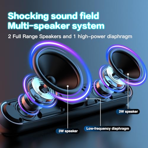 Altavoces de computadora barra de sonido Bluetooth 5.3 con cable USB tipo C para Mac y monitores 2