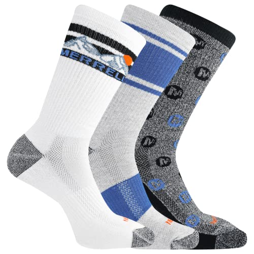 Image of Merrell Men's and Women's Wool Everyday Hiking Socks - 3 Pair Pack - Cushion Arch Support & Moisture Wicking