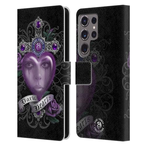 Funda libro de cuero morado Anne Stokes para Samsung Galaxy S24 Ultra 5G