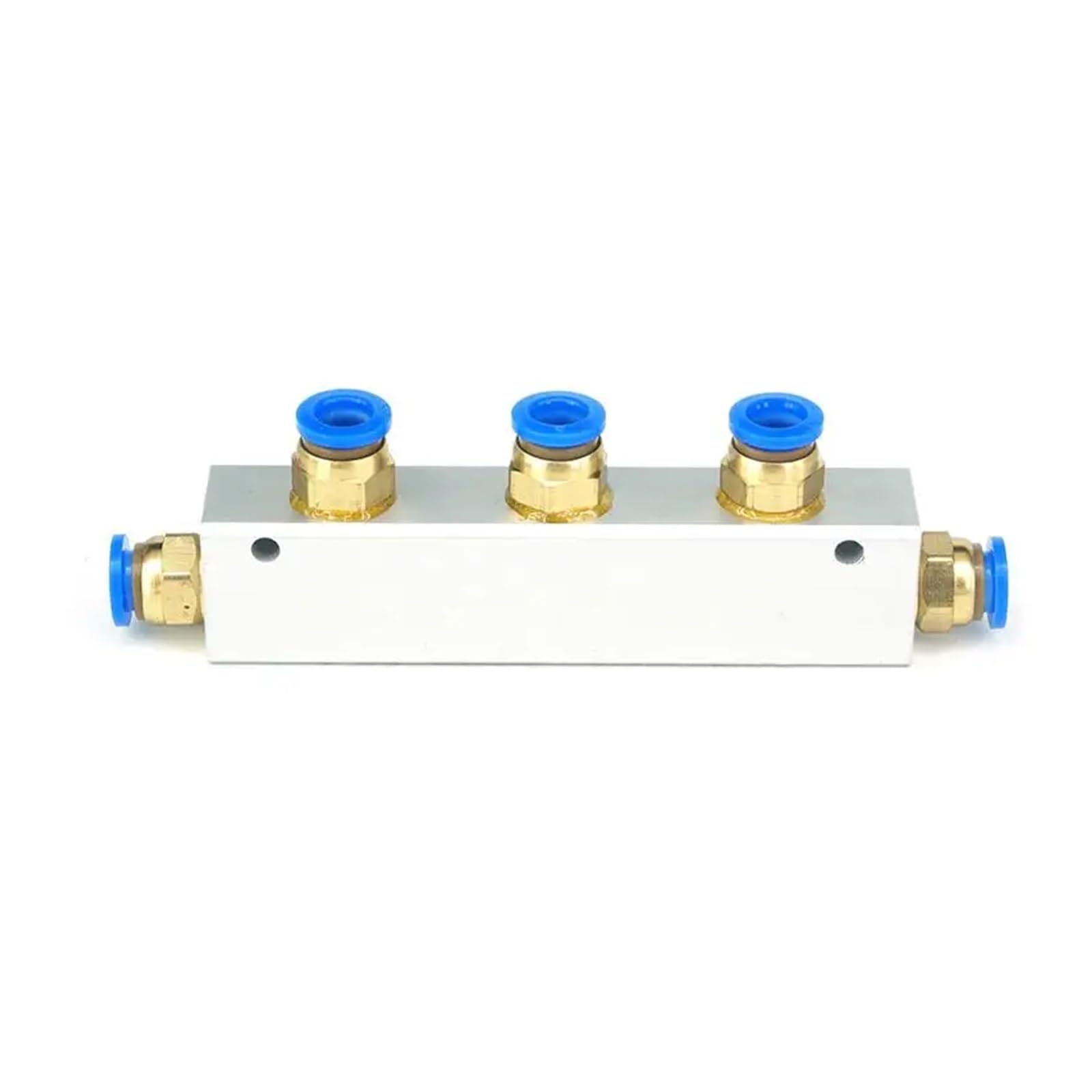 A Kit Push Fit 8mm 3 Way Pneumatic Air Manifold Block Splitter With Couplers
