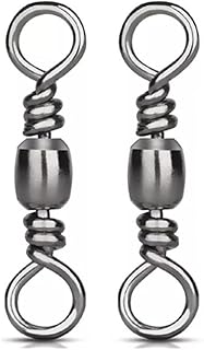 50pcs Fishing Barrel Swivels Rolling Swivels, Fishing Connector, Sea Fishing Rolling Bearing Snap Connector, Carp Fishing Tackle Accessories, Fishing Swivels for Freshwater Sea Fishing
