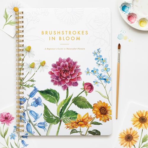 Beautiful Watercolor Workbook for Beginners - Relaxing & Easy to Paint Water Coloring Book with Floral Designs on Premium Paper - Perfect for Gifting to Spark Creativity & Joy for Adults