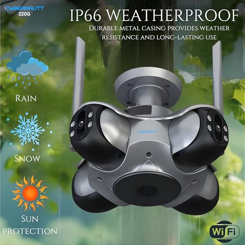 Image of XUGA Cybernautt Z20G 4 Lens WiFi Outdoor Camera | Premium 4-lens panoramic coverage with high-speed WiFi network connection. Active outdoor security and weatherproofing.