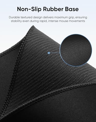 Image of Reniteco Large Gaming Mouse Pad with Durable Stitched Edges, Non-Slip Rubber Base, Big Computer Keyboard Mouse Mat Desk Pad for Home Office Gaming Work, 31.5''x11.8''x0.12'', Black