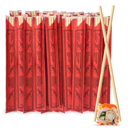 Soeos 200 Disposable Chopsticks Bulk, Natural Wooden Chopsticks & Bamboo Chopstick for Sushi,...