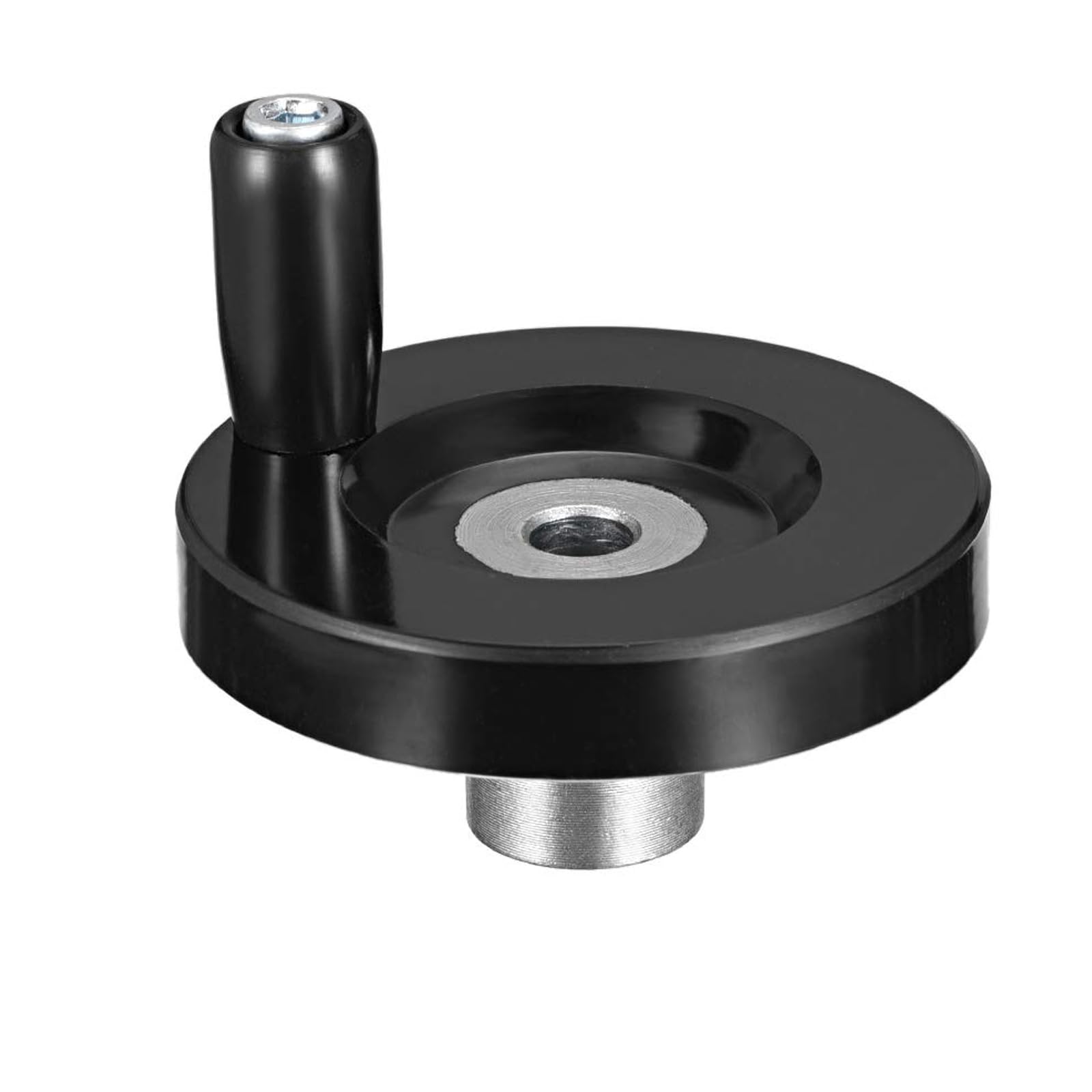 Ta-Vigor Black 63Mm Revolving Handle Hand Wheel, 8Mm Hole Diameter Back Corrugated Handwheel For Milling Machine Lathe Lead Screw With Plastic Handle