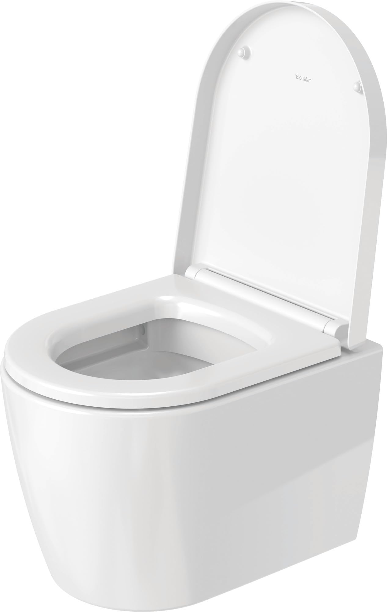 Duravit Sedile WC ME by Starck Compact, tavoletta WC con chiusura rallentata, copriwater con cerniere in acciaio inox, coperchio water Duroplast, versione compatta (43,8 cm), bianco