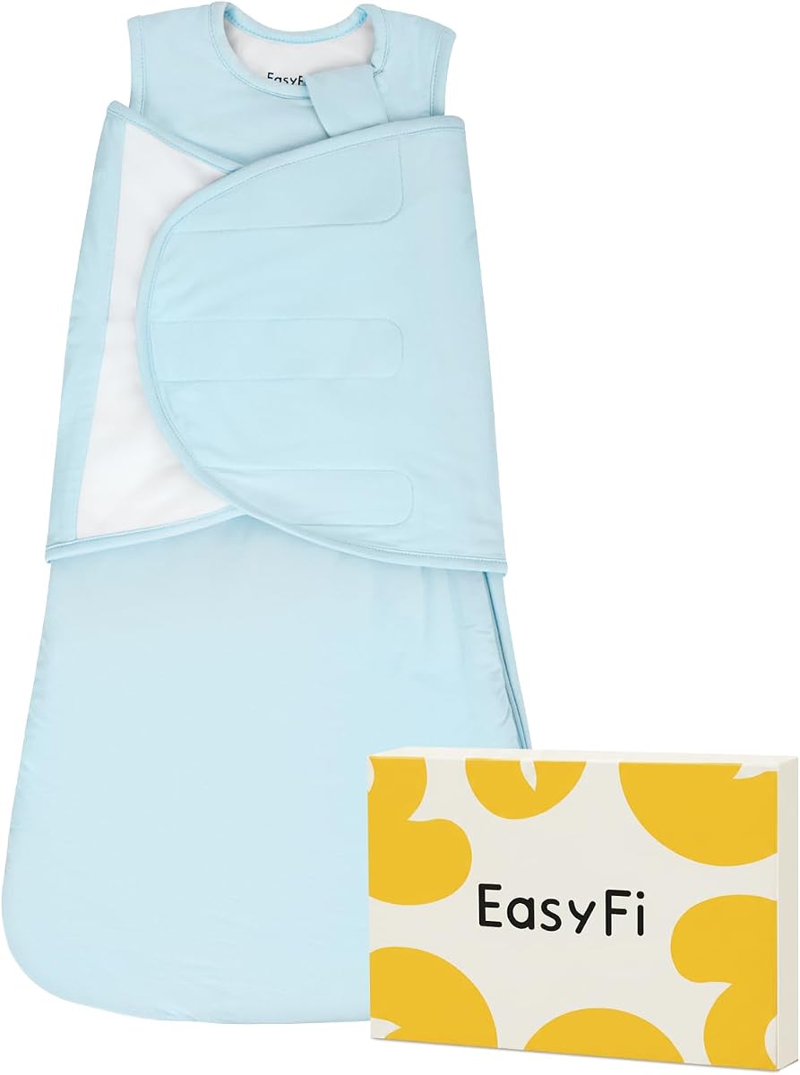 Rayon Made from Bamboo Baby Sleep Sack Swaddle 3-6 Months 1.0 TOG | Infant Sleep Sack, 4-Way Adjustable Transitional Swaddle with Removable Wings, 2-Way Zipper, Wearable Blanket