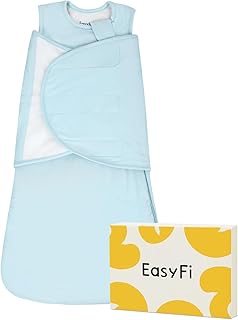 Baby Sleep Sack Swaddle 1.0 TOG Rayon Made from Bamboo Infant Sleep Sack 3-6 Months, 4-Way Adjustable Transitional Swaddle with Removable Wings, 2-Way Zipper Unisex Wearable Blanket