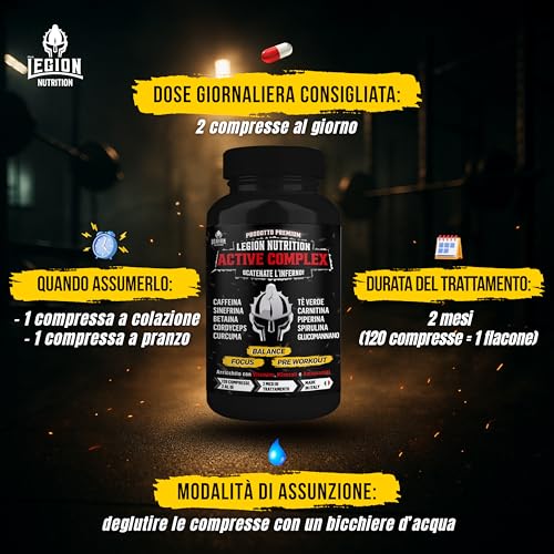 Legion Nutrition® Bruciagrassi, Termogenico, Drenante, Pre-Workout. 120 Compresse Made In Italy. Integratore Per Energia, Focus, Definizione, Perdita Di Peso. Durata 2 Mesi Per Uomo E Donna - 4