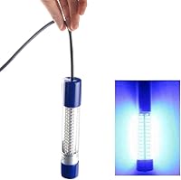 Vista 4 de Underwater Fishing Light 1600Lumens 12V 24V 10.8W 180 LED Submersible Dock Light Attractants with Battery Clip & Power Plug IP68 Waterproof 20ft