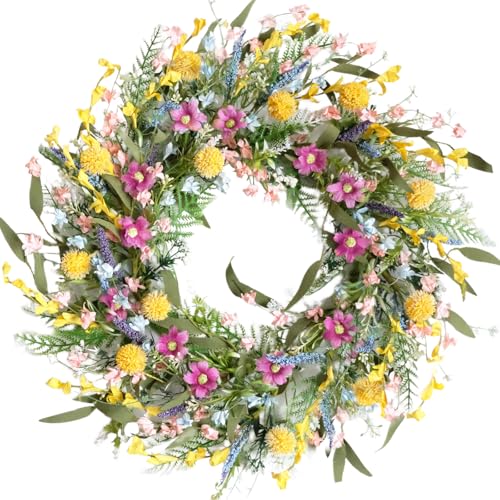 Egolot 22" Spring Summer Wreath for Front Door - Colorful