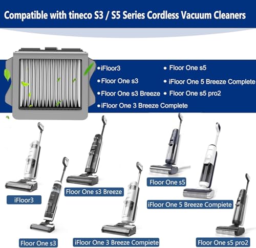 Image of Replacement Vacuum Filters Compatible with Tineco Floor S3 & S5 Cordless Wet Dry Vacuum Cleaner, Efficient Replacement Filters for Clean Floors, 4 Pack Replacement Vacuum Filters (【S3 /S5】4 Filters)