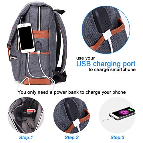 Modoker Baseball Pattern Backpack Gift for Women Men with USB Charging Port