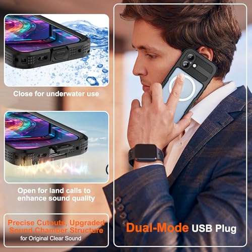 Waterproof Case for ‌iPhone 17, IP68 Certified, Military Grade Shockproof & Dustproof for iPhone 17 (6.3" 2025), MagSafe Compatible, Full-Body Protection with Screen Protector for Clear Back Cover by FXXXLTF - Image 7