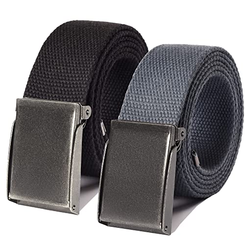 Image of Mile High Life Canvas Web Belt | Cut to Fit Up to 52 inch | Flip-Top Matte Silver Nickel Buckle 12 Colors