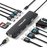 2025 Upgrade Lemorele Docking Station USB C/A 10Gbps 3*Display- 14 in 1, USB C Dock 2 HDMI Adapter 4K, Ethernet, 2 USB 3.2, 2 USB 2.0, VGA, Type-C 3.1, PD 100W, Audio, SD/TF, for Windows, MacBook