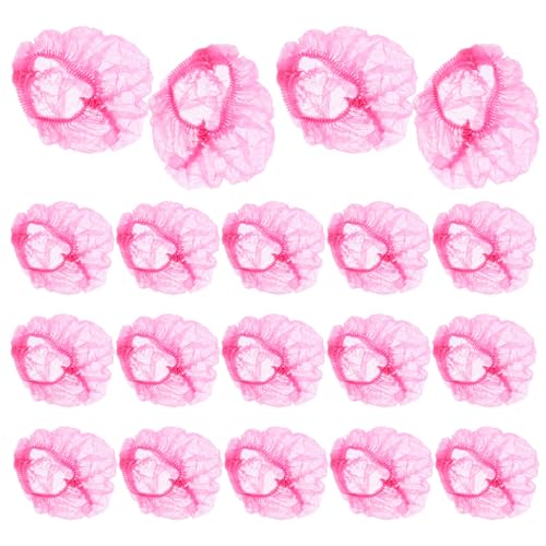 Veemoon Redecillas Desechables Cabello de Malla No Tejida Color Rosa 21 Pulgadas 100 Unidades Transpirables y Cómodas para Uso Hospital Belleza y Sector Alimentario