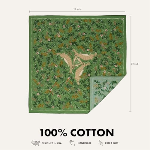 Image of WHTE MOSS Bandana - 100% Cotton Extra Soft Scarf Handkerchief for Men & Women