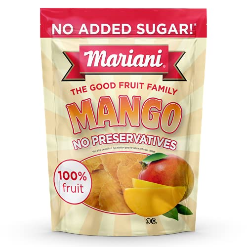Mariani - Dried Mango - 4Oz - Unsweetened & Unsulfured - 100% Fruit - Gluten Free, Vegan, No Preservatives, Resealable Bag - Healthy Snack For Kids & Adults #TOP19