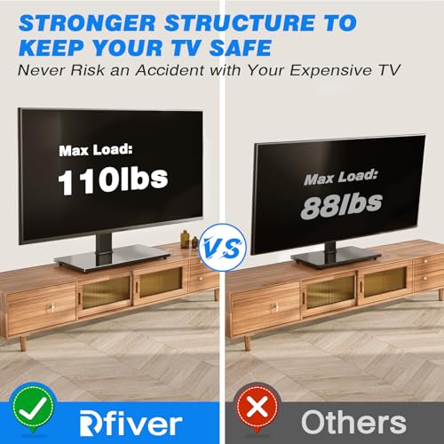 image for Rfiver Universal Swivel Table Top TV Stand for 37 to 65, 70 75 inch TV