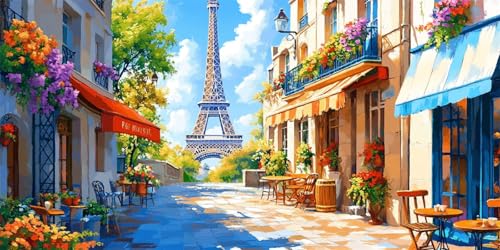 Idée Cadeau Femme : Kit Diamond Painting Paris tour Eiffel complet pour loisirs créatifs