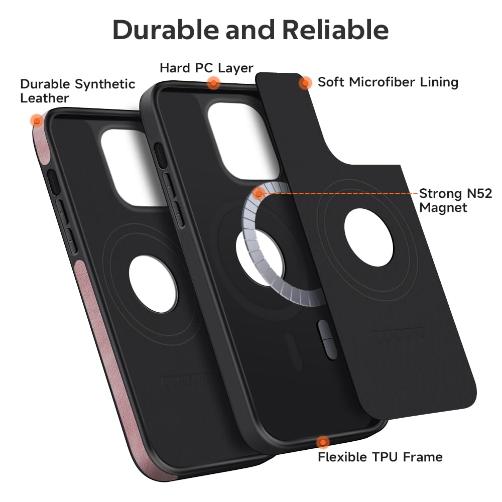 FJORDEN Custodia per iPhone 14 Pro Max - Compatibile con MagSafe - Nero