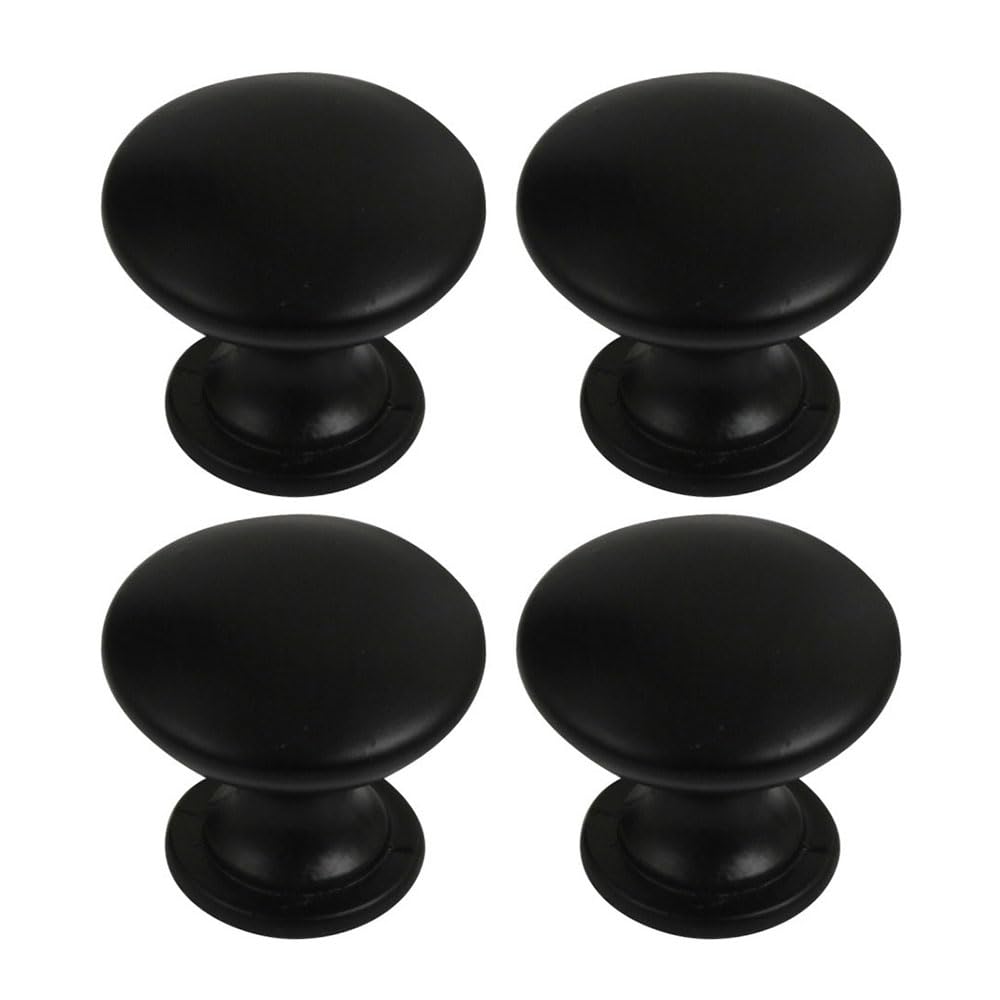JZS Kitchen Cabinet Knobs Drawer Knobs Dresser Knobs Matte Black Zinc Knobs Drawer Pulls Door Knobs Dresser Drawer Handles Knobs for Dresser Drawers,4 Packs,Black